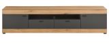 TV-Lowboard Assina in Evoke Eiche und Graphit Grau, Flat-TV Unterschrank 200 cm mit Soft-Close