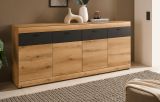 Sideboard Assina in Evoke Eiche und Graphit Grau, gro�e Kommode 200 cm mit Soft-Close