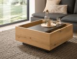 Couchtisch Assina in Evoke Eiche und Graphit Grau, Wohnzimmertisch mit Stauraum, 75 x 75 cm