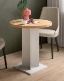 Esstisch Anton in Artisan Eiche und wei� K�chentisch rund � 70 cm