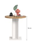 Esstisch Anton in Artisan Eiche und wei� K�chentisch rund � 70 cm