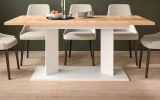 Esstisch Anton in Artisan Eiche und Wei� Tisch 2-fach ausziehbar 140 - 180 - 220 x 90 cm