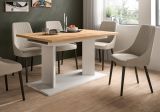 Esstisch Anton in Artisan Eiche und Wei� Tisch 2-fach ausziehbar 140 - 180 - 220 x 90 cm