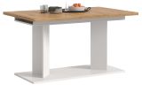Esstisch Anton in Artisan Eiche und Wei� Tisch 2-fach ausziehbar 140 - 180 - 220 x 90 cm