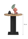 Esstisch Anton in Artisan Eiche und schwarz K�chentisch rund � 70 cm