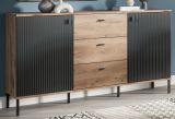 Sideboard Graz in schwarz und Nox Eiche Kommode 154 x 90 cm