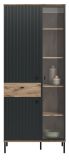 Vitrine Graz in schwarz und Nox Eiche Vitrinenschrank 83 x 198 cm
