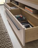 TV-Lowboard Design-D in Kaschmir und Cremona Eiche TV Unterteil 140 cm, mit Soft-Close
