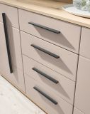 Wohnwand Design-D in Kaschmir und Cremona Eiche Wohnkombination Set 4-teilig 290 cm, mit Soft-Close