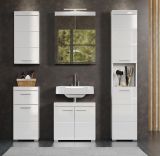 Badezimmer Badm�bel Set Adamo in wei� Hochglanz Badkombination 5-teilig 163 x 190 cm