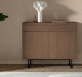 Kommode Breda in Nussbaum 115 x 98 cm mit Push-to-Open-Funktion