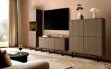 Wohnwand Breda in Nussbaum Wohnkombination 2-teilig 220 cm, mit Push-to-Open
