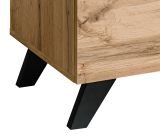 TV-Lowboard Heritage in Wotan Eiche und schwarz TV-M�bel mit LED, 150 x 47 cm