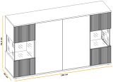 Sideboard Cathlyn in Eiche und Kaschmir Kommode inkl. LED, 160 x 92 cm