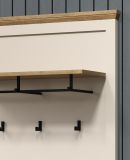 Garderobenpaneel Cozy in Kaschmir und Stein Eiche Landhaus Wandgarderobe 76 x 100 cm