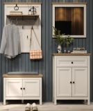 Garderobe Set 4-teilig Cozy in Kaschmir und Stein Eiche Landhaus Garderobenkombination 160 cm, Soft-Close