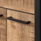 Garderobenschrank Loom in Mango und schwarz Garderobe mit Spiegel 73 x 195 cm