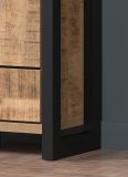 Garderobenschrank Loom in Mango und schwarz Garderobe mit Spiegel 73 x 195 cm