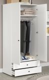 Kleiderschrank Purio in wei� Dreht�renschrank 2-t�rig 81 x 176 cm