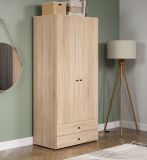 Kleiderschrank Purio in Sonoma Eiche hell Dreht�renschrank 2-t�rig 81 x 176 cm