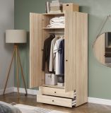 Kleiderschrank Purio in Sonoma Eiche hell Dreht�renschrank 2-t�rig 81 x 176 cm
