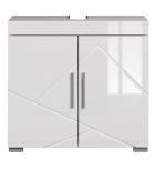 Waschbeckenunterschrank Adamo in wei� Hochglanz, Badschrank 2-t�rig 60 x 56 cm