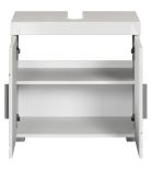 Waschbeckenunterschrank Adamo in wei� Hochglanz, Badschrank 2-t�rig 60 x 56 cm