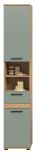 Badezimmer Hochschrank Bailey in Salbei und Artisan Eiche Badschrank 35 x 191 cm