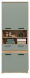 Badezimmer Hochschrank Bailey in Salbei und Artisan Eiche Badschrank 70 x 191 cm