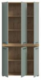 Badezimmer Hochschrank Bailey in Salbei und Artisan Eiche Badschrank 90 x 191 cm