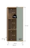 Badezimmer H�ngeschrank Bailey in Salbei und Artisan Eiche Badschrank 35 x 77 cm