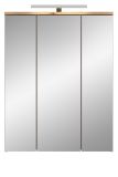 Badezimmer Spiegelschrank Bailey in Artisan Eiche Badschrank 3-t�rig inkl. LED 60 cm