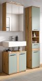 Badm�bel Set 3-teilig Bailey in Salbei und Artisan Eiche Badkombination 112 x 191 cm