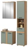 Badm�bel Set 3-teilig Bailey in Salbei und Artisan Eiche Badkombination 112 x 191 cm