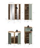 Badm�bel Set 4-teilig Bailey in Salbei und Artisan Eiche Badkombination 112 x 191 cm