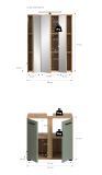 Badm�bel Set 3-teilig Bailey in Salbei und Artisan Eiche Badkombination inkl. LED 60 x 191 cm
