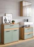 Badm�bel Set 3-teilig Bailey in Salbei und Artisan Eiche Badkombination 147 x 191 cm