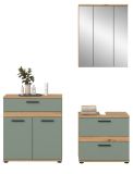 Badm�bel Set 3-teilig Bailey in Salbei und Artisan Eiche Badkombination 147 x 191 cm