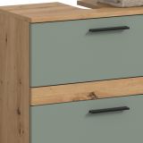 Badm�bel Set 3-teilig Bailey in Salbei und Artisan Eiche Badkombination 110 x 191 cm