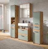 Badm�bel Set 4-teilig Bailey in Salbei und Artisan Eiche, Badkombination 164 x 191 cm
