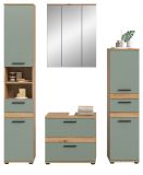 Badm�bel Set 4-teilig Bailey in Salbei und Artisan Eiche, Badkombination 164 x 191 cm