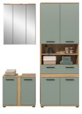 Badm�bel Set 3-teilig Bailey in Salbei und Artisan Eiche Badkombination 145 x 191 cm