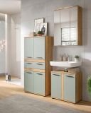 Badm�bel Set 3-teilig Bailey in Salbei und Artisan Eiche Badkombination 145 x 191 cm