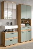 Badm�bel Set 3-teilig Bailey in Salbei und Artisan Eiche Badkombination 145 x 191 cm