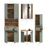 Badm�bel Set 4-teilig Bailey in Salbei und Artisan Eiche Badkombination 195 x 191 cm