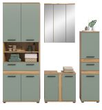 Badm�bel Set 4-teilig Bailey in Salbei und Artisan Eiche Badkombination 195 x 191 cm