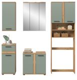 Badm�bel Set 5-teilig Bailey in Salbei und Artisan Eiche Badkombination 192 x 191 cm
