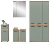 Badm�bel Set 4-teilig Bailey in Salbei und Artisan Eiche Badkombination 219 x 191 cm