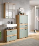 Badm�bel Set 4-teilig Bailey in Salbei und Artisan Eiche Badkombination inkl. LED 147 x 191 cm