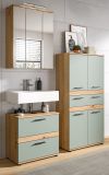 Badm�bel Set 4-teilig Bailey in Salbei und Artisan Eiche Badkombination inkl. LED 147 x 191 cm
